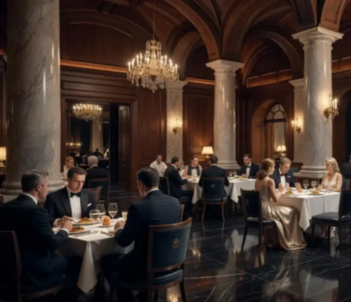 Cinematikus belsőépítészeti és életképek egy budapesti gourmet póker étteremben