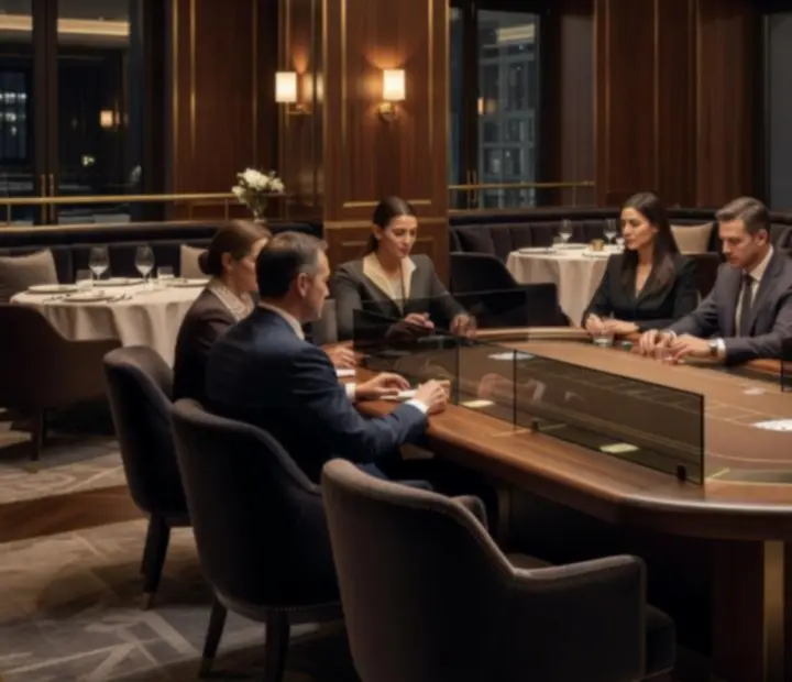 Exkluzív VIP lounge bőr fotelekkel, hangulatos fényekkel és prémium pókerasztallal